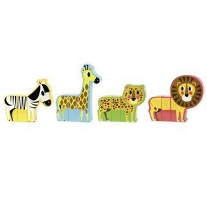 Dřevěná hračka Vilac - Dřevěné puzzle - Veselé safari