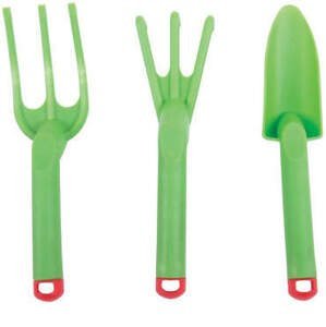 Bigjigs Toys - Zahradní set nářadí zelený 3ks