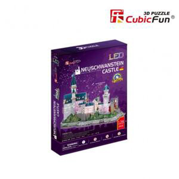 CubicFun 3D puzzle Zámek Neuschwanstein LED 128 dílků