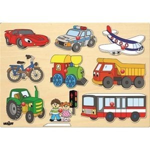 Woody - Dřevěné vkládací puzzle - Dopravní prostředky