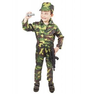 karnevalový kostým ARMY - voják, dětský, vel. S