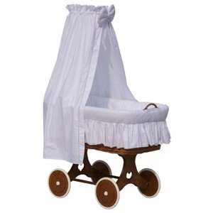 Proutěný košík pro miminko s nebesy Scarlett Péťa - bílá