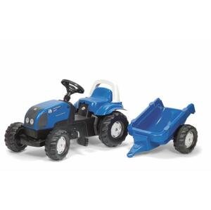 Šlapací traktor Rolly Kid Landini modrý s vlečkou