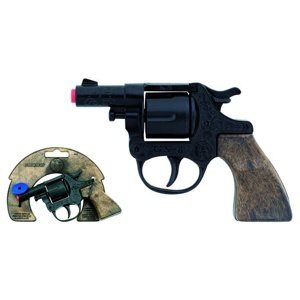 Alltoys policejní revolver kovový černý 8 ran Gonher