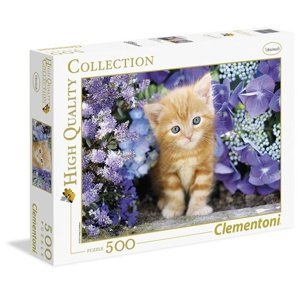 Clementoni Zrzavé kotě v květinách 500 dílků