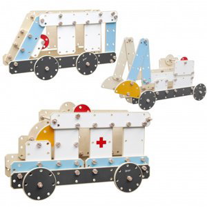 CLASSIC WORLD EDU dřevěné stavební bloky - Ambulance 124 ks