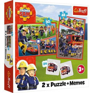 Puzzle 2v1 + poznámky Fireman Sam's Team 93334 Trefl