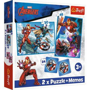 Puzzle 2v1 + poznámky Avengers Heroes v akci 93333 Trefl