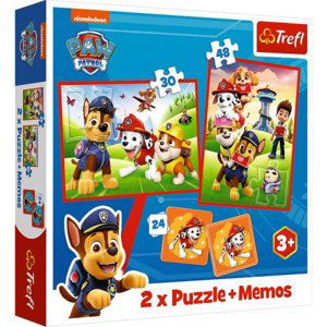 Puzzle 2v1 + poznámky Paw Patrol Dog team v akci 93337 Trefl