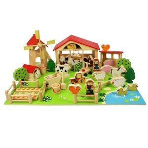 Bigjigs Toys - Velká dřevěná farma
