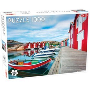 Puzzle 1000 dílků Cesta kolem světa, Northern Stars: Rybářské chaty ve Smögen TACTIC