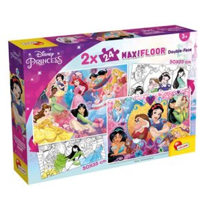 Oboustranné podlahové puzzle 2x24 dílků Maxi Floor Disney Princess LISCIANI 91720