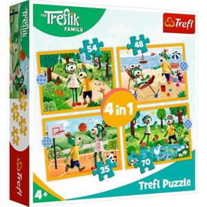 Puzzle 4v1 Trefliki na dovolené. Treflík rodina 34623 Trefl