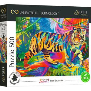 Puzzle 500 dílků Color Splash! Tiger Encounter 37453 Trefl