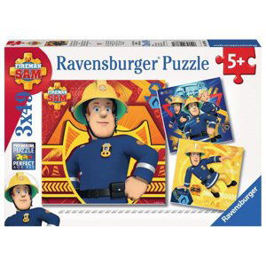 Puzzle 3x49 ks Fireman Sam - Zavolejte o pomoc!