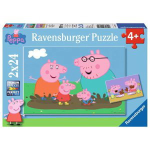 Puzzle 2x24 dílků Peppa - Hraní v blátě 090822 RAVENSBURGER