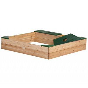 Dřevěné pískoviště + úložný box na příslušenství + plachta