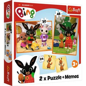 Puzzle 2v1 + poznámky Bing s přáteli 93332 Trefl