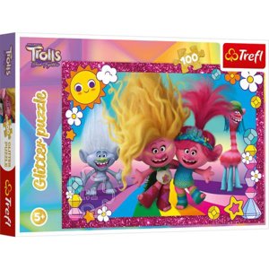 Puzzle 100 dílků Glitter glitter Shiny Trolls Trolls 3 14829 Trefl