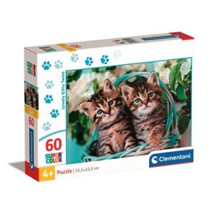 Clementoni Puzzle 60 dílků SuperColor Rozkošná koťátka dvojčata Kitty 26599