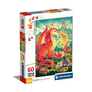 Clementoni Puzzle 60 dílků SuperColor Dragon family 26600