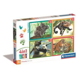 Clementoni Puzzle 4v1 zvířátka dětské plyšové hračky 21532