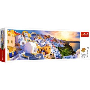 Puzzle 1000 dílků Panorama Západ slunce na Santorini Řecko 29054 Trefl