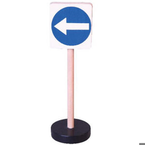 Dopravní značka dřevěná - přikázaná jízda vlevo