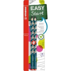 Ergonomická grafitová tužka pro praváky - STABILO EASYgraph petrolejová - 2 ks balení - Stupeň tvrdo