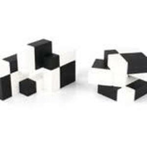 Belidesign.de Dřevěná puzzle kostka - Černo-bílá