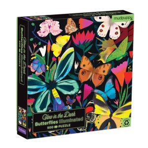 Mudpuppy Svítící puzzle - Motýli (500 dílků)