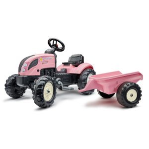 FALK Šlapací traktor 2056L s přívěsem Country Star - růžový