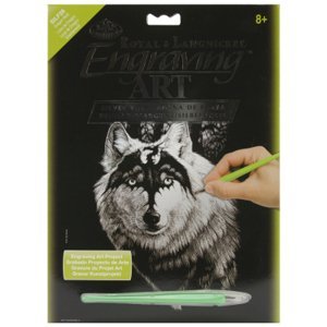 Škrábací obrázek stříbrný - Dračí vlk