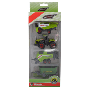 SPARKYS - Set zemědělských strojů: kombajn, traktor, lis na slámu, valnik 1:64