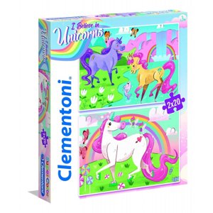 Clementoni - Puzzle Supercolor 2x20 Jednorožec