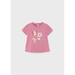 Tričko s krátkým rukávem KVĚTINKA středně růžové BABY Mayoral velikost: 86 (18 měsíců)