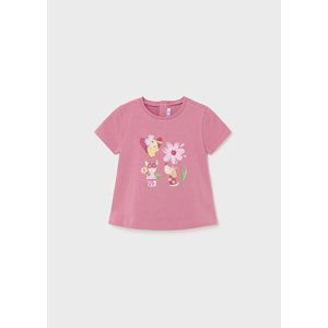 Tričko s krátkým rukávem KVĚTINKA středně růžové BABY Mayoral velikost: 98 (36 měsíců)