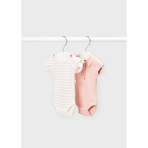 2 pack body s krátkým rukávem žebro světle růžové NEWBORN Mayoral velikost: 86 (18 měsíců)