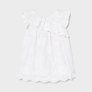 Šaty s výšivkami květin bílé BABY Mayoral velikost: 92 (24 měsíců)