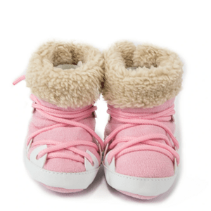 Capáčky kojenecké s kožíškem růžové velikost: 3-6 měsíců
