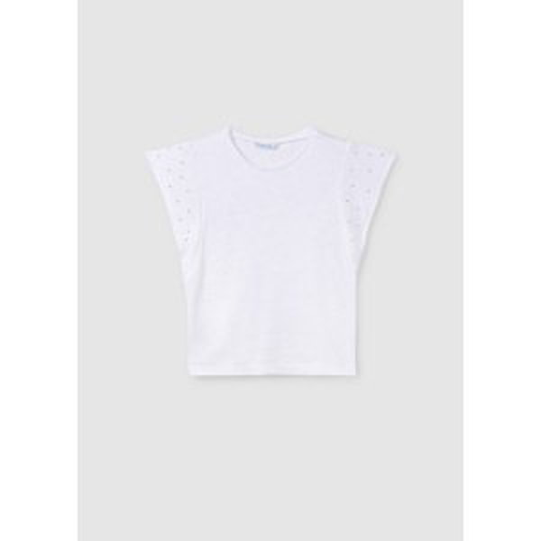Tričko s krátkým rukávem a cvočky bílé JUNIOR Mayoral velikost: 157 (14 let)