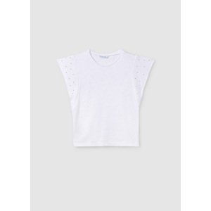 Tričko s krátkým rukávem a cvočky bílé JUNIOR Mayoral velikost: 162 (16 let)