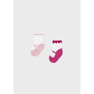 2 psck ponožek BALERINA tmavě růžové NEWBORN Mayoral velikost: 3 (EU 16)