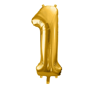 PartyDeco Fóliový balónek číslo 1 zlatá 100 cm Party Deco