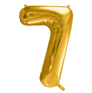 PartyDeco Balónek fóliový číslo 7 zlatá 100 cm Party Deco