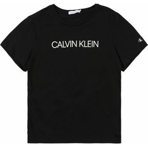Calvin Klein Jeans Tričko 'INSTITUTIONAL' černá / bílá