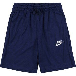 Nike Sportswear Kalhoty tmavě modrá / bílá