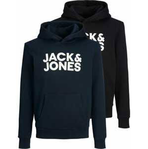 Jack & Jones Junior Mikina námořnická modř / černá / bílá