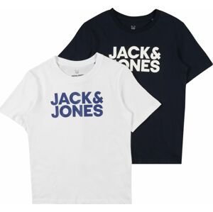 Jack & Jones Junior Tričko modrá / noční modrá / bílá