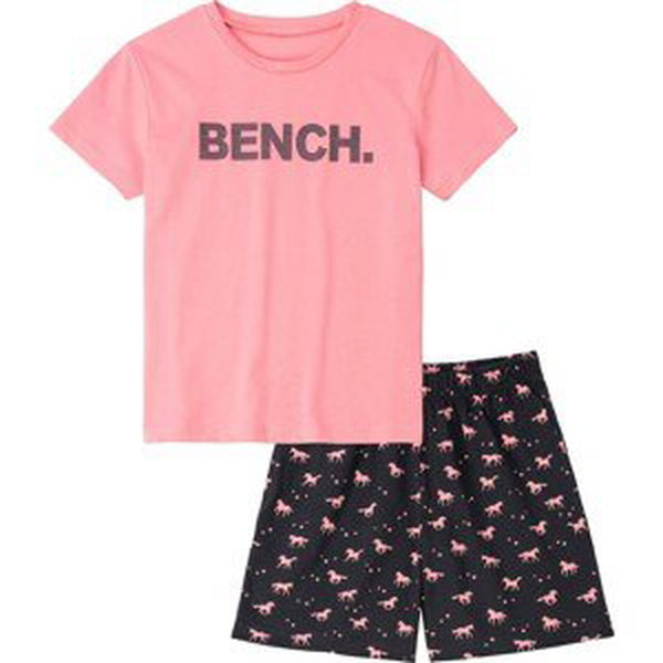 BENCH Pyžamo růžová / černá